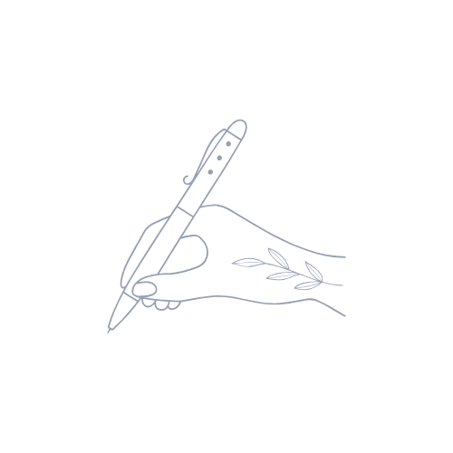 Brand identity alignment clue – outdated brand copy shown by a writing hand icon.