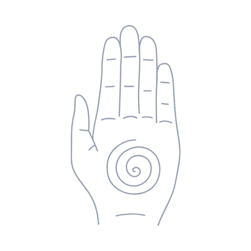 Brand identity alignment clue – attracting misaligned clients symbolized by a spiral in a hand icon.