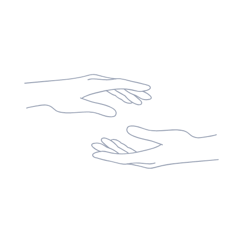 Two hands icon representing collaboration and partnership in soulful web design