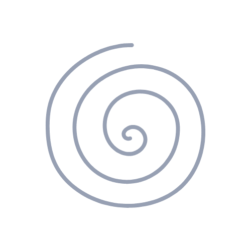 Spiral icon symbolizing intuition, flow, and evolution in soulful web design