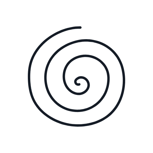 Spiral icon representing DIY branding mistakes in overdesigning visuals.