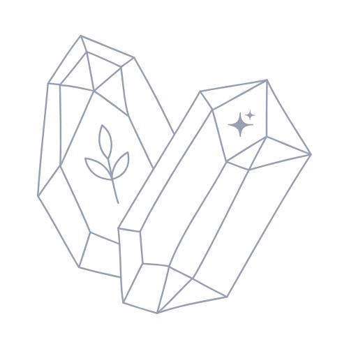 crystal cluster icon representing aligned AI as a tool for clarity, reflection, and resonance in branding